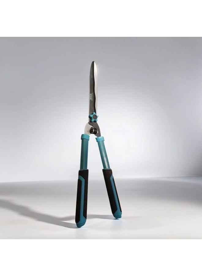 مقص سياج الحديقة بمقابض مريحة، مقص تقليم احترافي، أزرق مخضر وأسود - Image 1